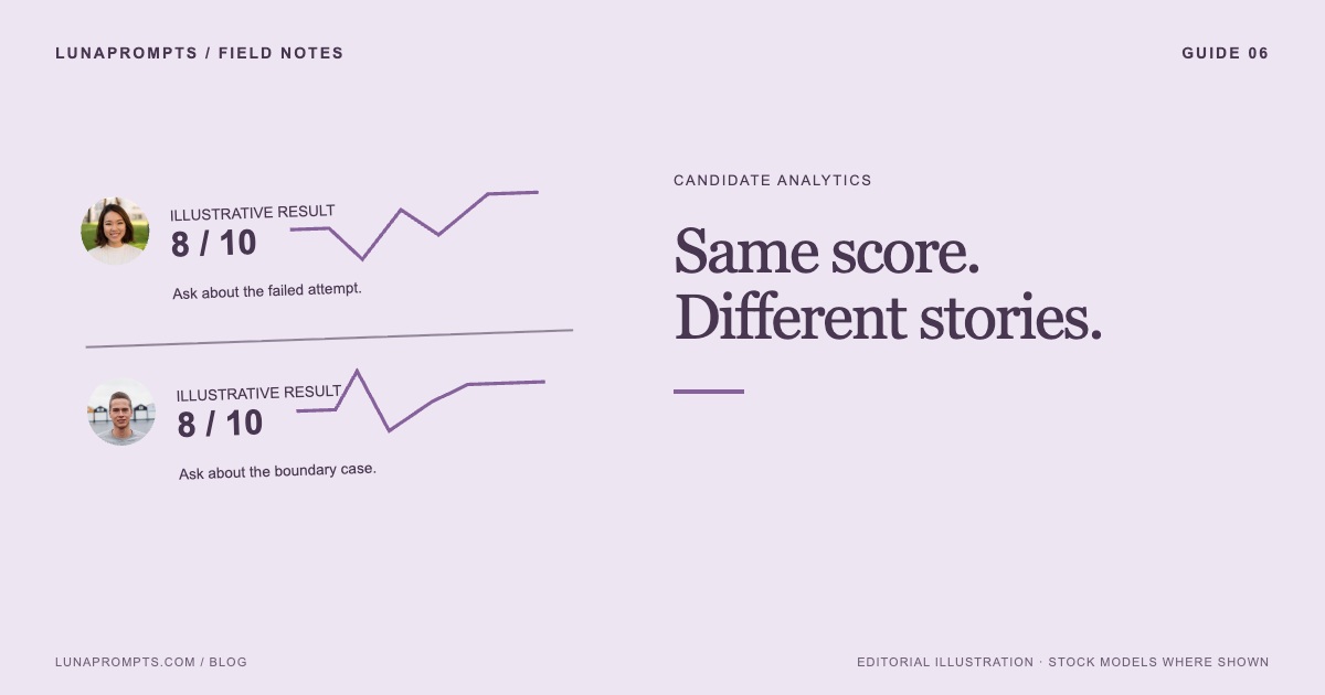Candidate analytics: The scores match. The follow-ups should not.
