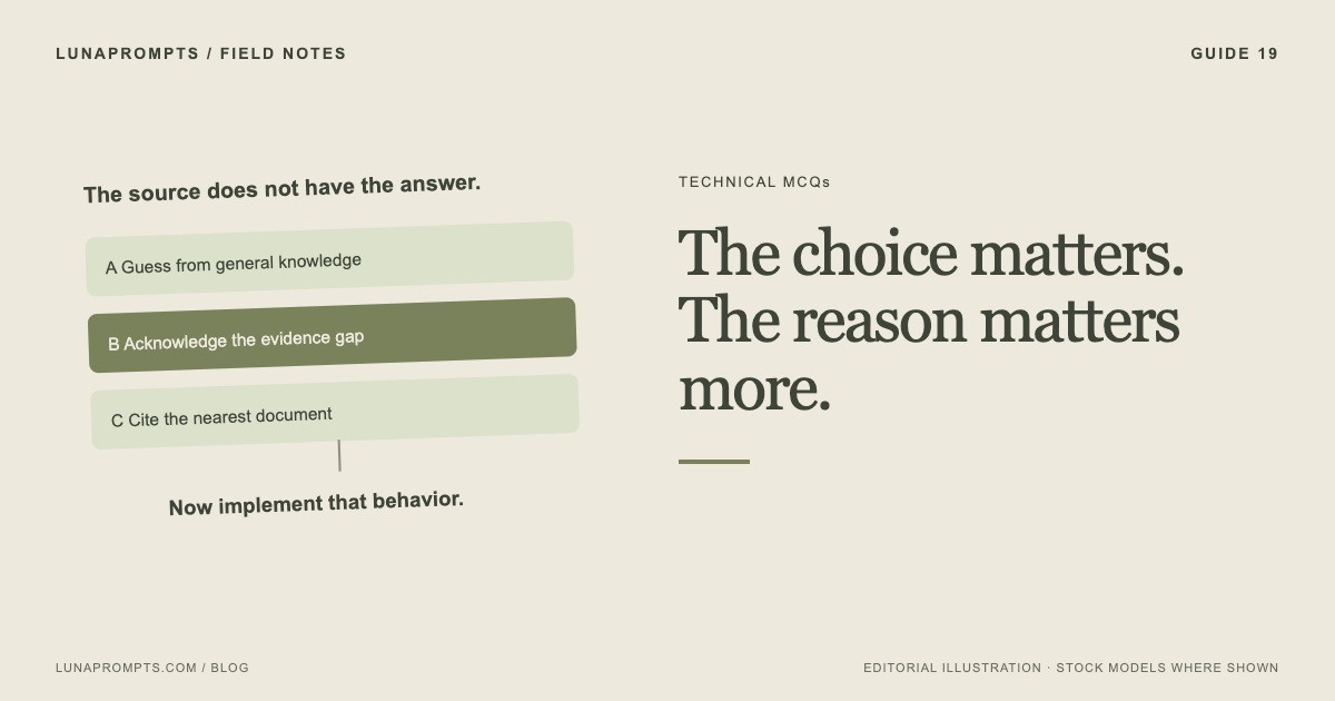 MCQ assessments: A good question has a reason. So does every wrong answer.